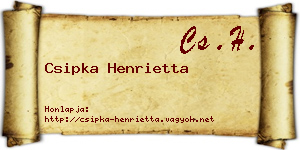 Csipka Henrietta névjegykártya