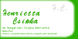 henrietta csipka business card